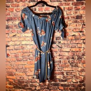 Blue sleeveless dress